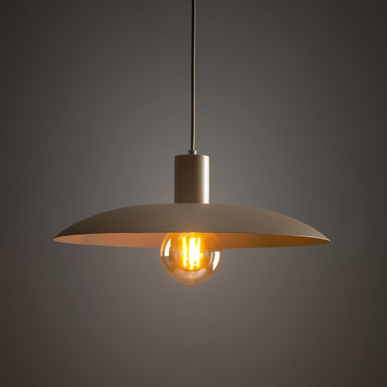 Lampadario piatto a sospensione 41 cm di metallo sabbia per cucina