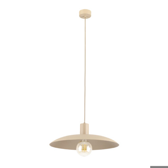 Lampadario piatto a sospensione 41 cm di metallo sabbia per cucina