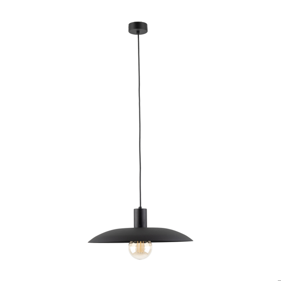 Lampadario piatto a sospensione nero 41 cm per cucina moderna