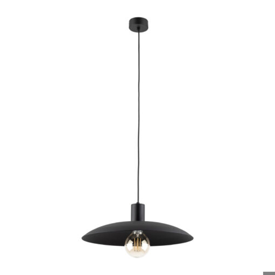 Lampadario piatto a sospensione nero 41 cm per cucina moderna