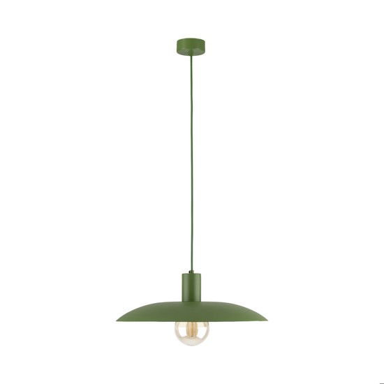 Lampadario per cucina piatto verde 41 cm di metallo