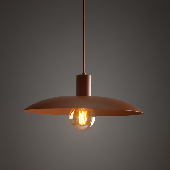 Lampadario piatto 41 cm a sospensione rosso mattone per cucina
