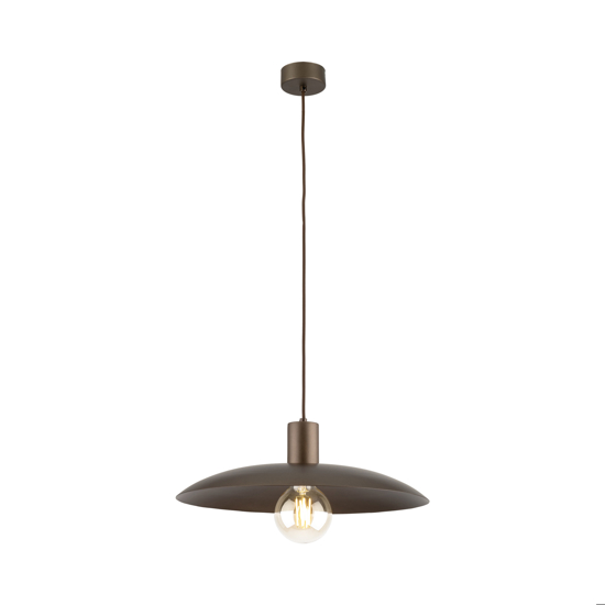 Lampadario piatto di metallo 41 cm marrone per cucina moderna
