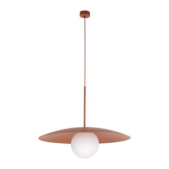 Lampadario per cucina moderna disco mattone sfera bianca 65 cm
