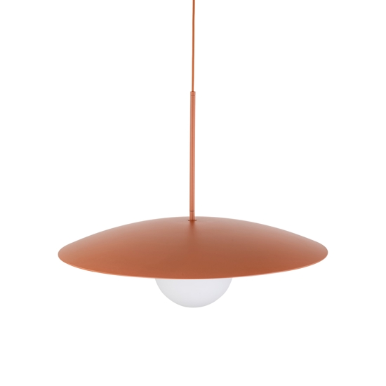 Lampadario per cucina moderna disco mattone sfera bianca 65 cm