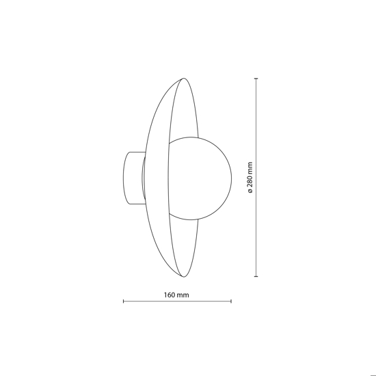 Plafoniera moderna nera rotonda con sfera di vetro bianco