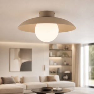 Plafoniera da soffitto disco in metallo sabbia sfera in vetro