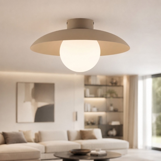 Plafoniera da soffitto disco in metallo sabbia sfera in vetro