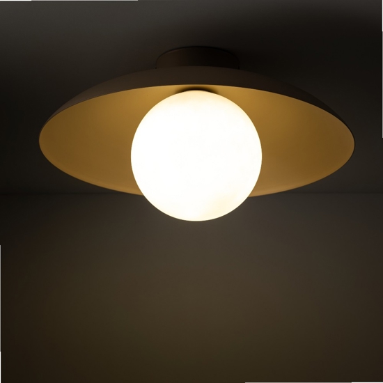 Plafoniera da soffitto disco in metallo sabbia sfera in vetro