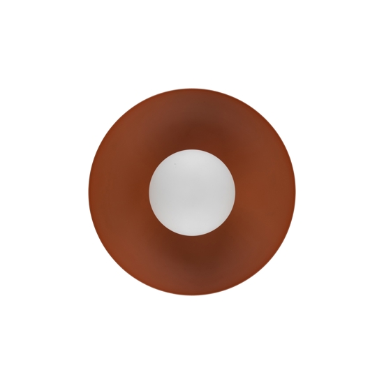 Plafoniera da soffitto piatto rosso mattone sfera bianca moderna