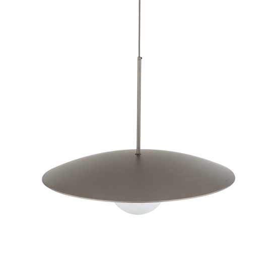 Lampadario per cucina moderna marrone 65 cm piatto di metallo sfera in vetro