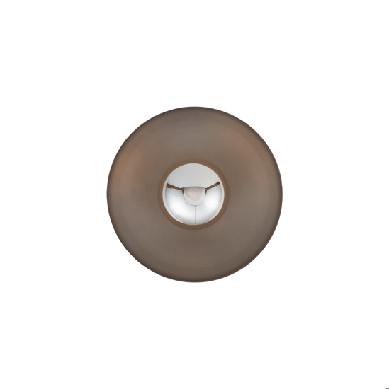 Plafoniera moderna piatto marrone sfera di vetro bianco