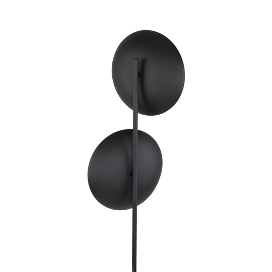 Piantana nera 2 luci design moderna sfere di vetro bianco