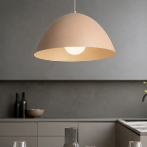 Lampadario cupola sabbia in metallo 34 cm per cucina moderna