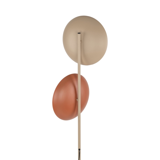 Piantana design moderna rosso sabbia 2 luci per soggiorno