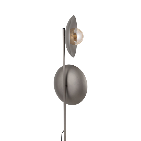 Piantana marrone design moderna 2 luci con sfere di vetro bianco