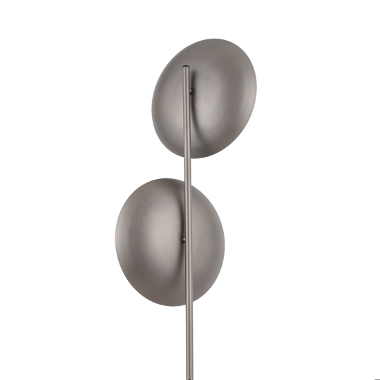 Piantana marrone design moderna 2 luci con sfere di vetro bianco
