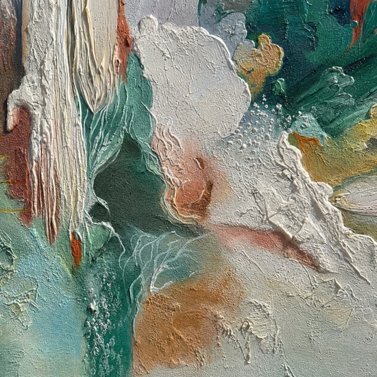Quadro astratto moderno 100x150 cm tela dipinta materica a rilievo multicolore