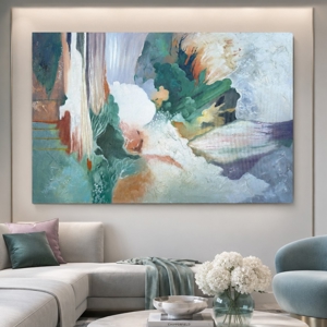 Quadro astratto moderno dipinto multicolore su tela materico a rilievo 80x120