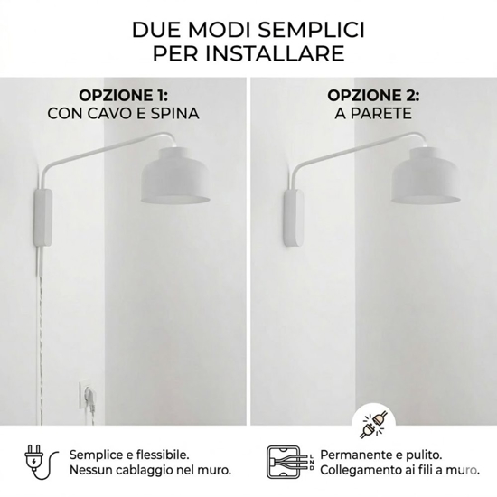 Applique lampada da parete moderna vivida bottone sabbia dimmerabile con telecomando