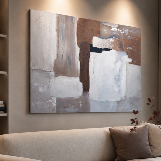 Quadro astratto moderno 80x120 cm dipinto materico a rilievo