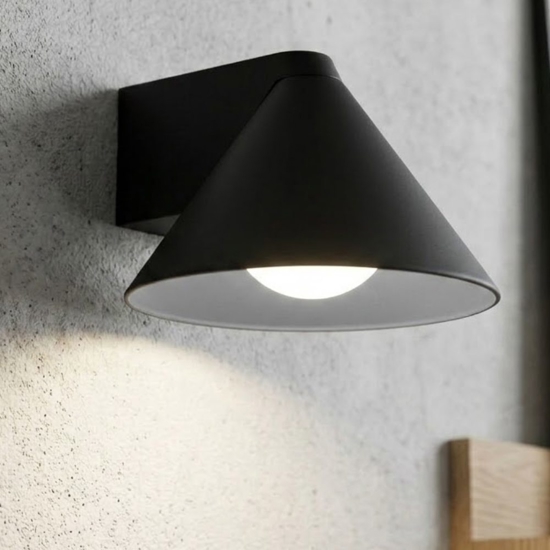 Applique da parete moderna cono antracite vivida luminelle