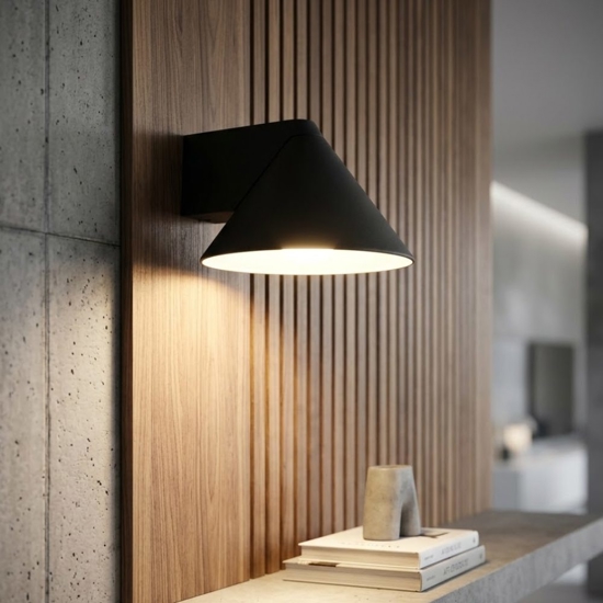 Applique da parete moderna cono antracite vivida luminelle