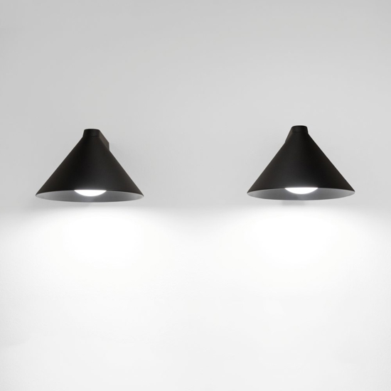 Applique da parete moderna cono antracite vivida luminelle