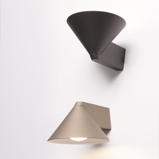 Applique da parete moderna cono antracite vivida luminelle