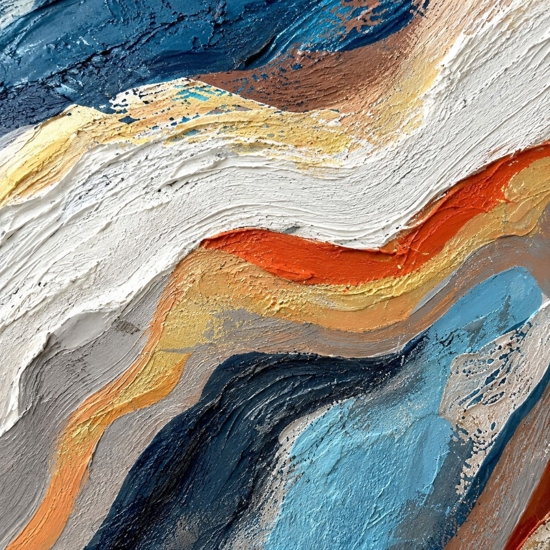 Quadro astratto moderno onde di colore 100x150 cm dipinto materico a rilievo per soggiorno