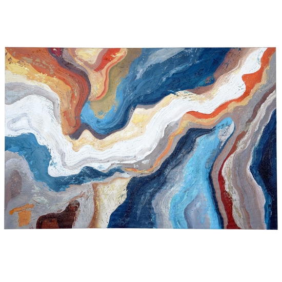 Quadro astratto onde di colore 80x120 cm dipinto moderno materico per soggiorno