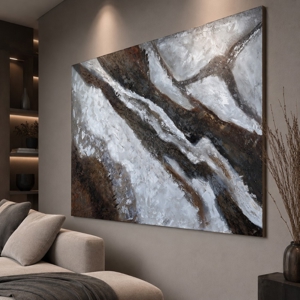 Quadro astratto 100x150 cm segni nella pietra dipinto moderno materico
