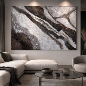 Quadro segni nella pietra astratto moderno 800x120 cm dipinto materico a rilievo