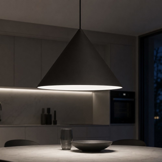 Lampada a sospensione design cono antracite vivida luminelle 30cm