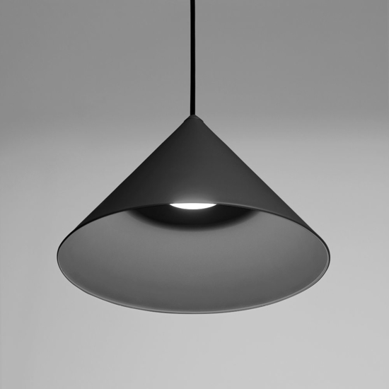 Lampada a sospensione design cono antracite vivida luminelle 30cm