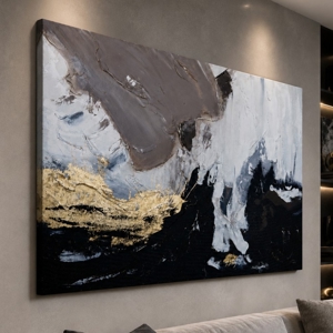 Quadro moderno astratto materia notturna 80x120 cm dipinto materico a rilievo