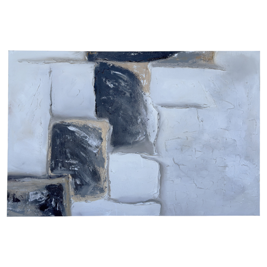 Quadro moderno architettura astratta 80x120 cm pittura materica a rilievo