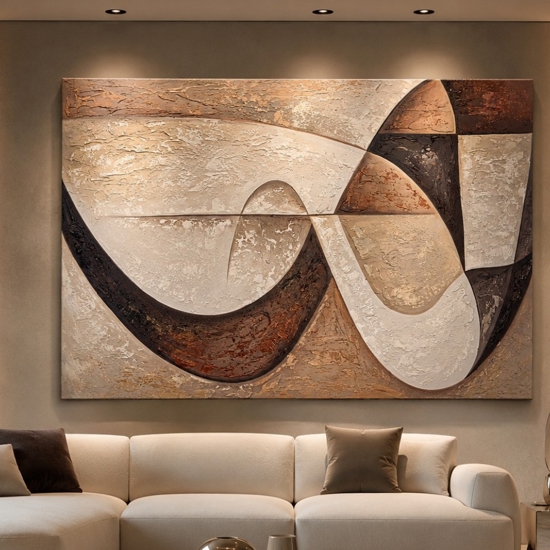 Quadro materia e forma 100x150 dipinto artigianale moderno per soggiorno