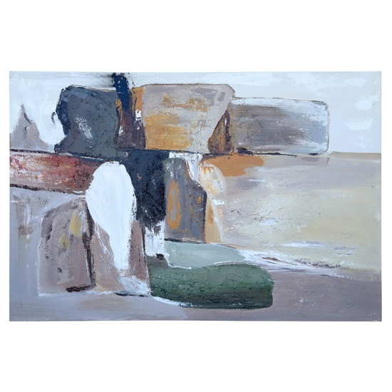 Quadro orizzonte astratto 80x120 cm dipinto moderno materico a rilievo