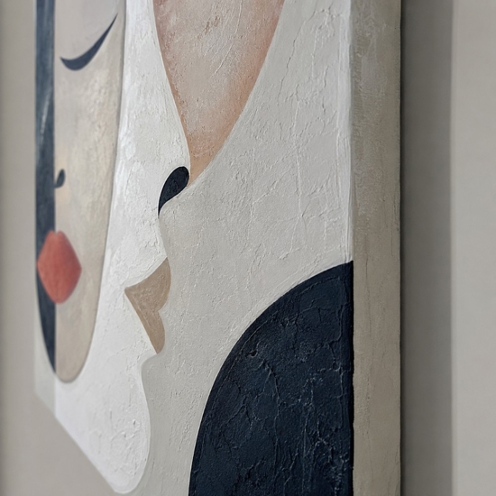 Quadro moderno sussurri interiori 100x150 cm dipinto materico a rilievo