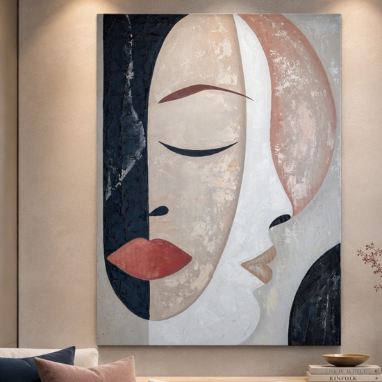 Quadro moderno sussurri interiori 80x120 dipinto materico a rilievo
