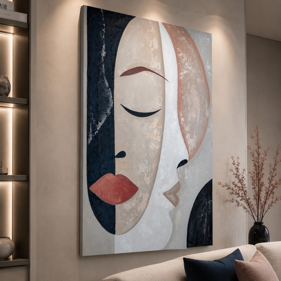 Quadro moderno sussurri interiori 80x120 dipinto materico a rilievo