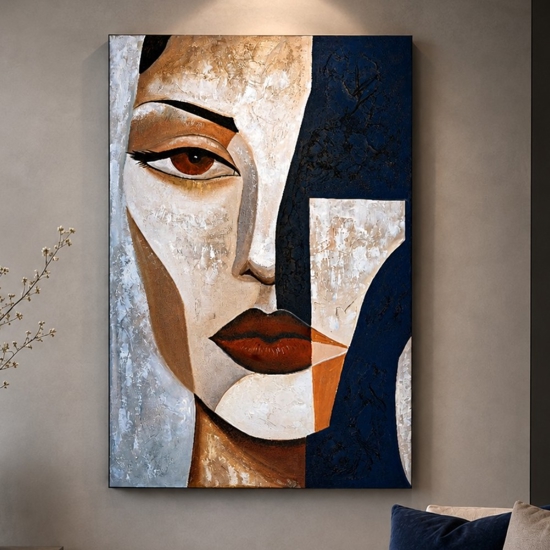 Quadro fascino silenzioso 100x150 cm dipinto moderno materico verticale per salone