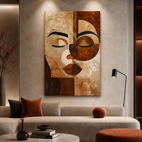 Quadro verticale materico geometrie dell’anima 100x150 per salotto
