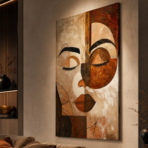 Quadro verticale materico geometrie dell’anima dipinto a rilievo 80x120 cm