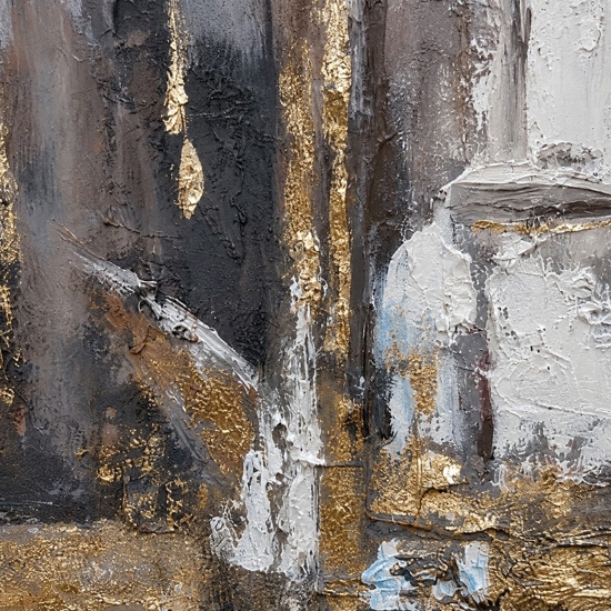 Quadro astratto moderno tracce di luce 80x80 cm dipinto a rilievo