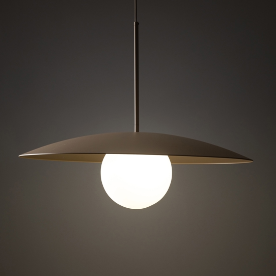Lampadario disco sabbia 65 cm sfera di vetro per cucina moderna