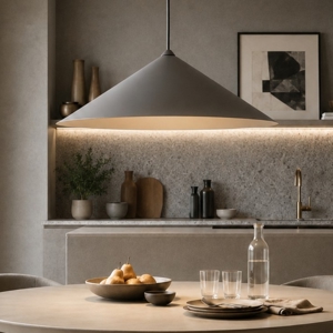 Lampadario a sospensione cono di metallo marrone 40 cm per tavolo cucina