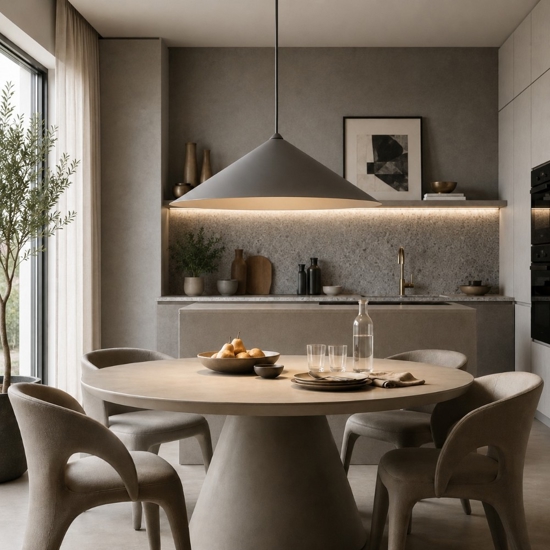 Lampadario a sospensione cono di metallo marrone 40 cm per tavolo cucina