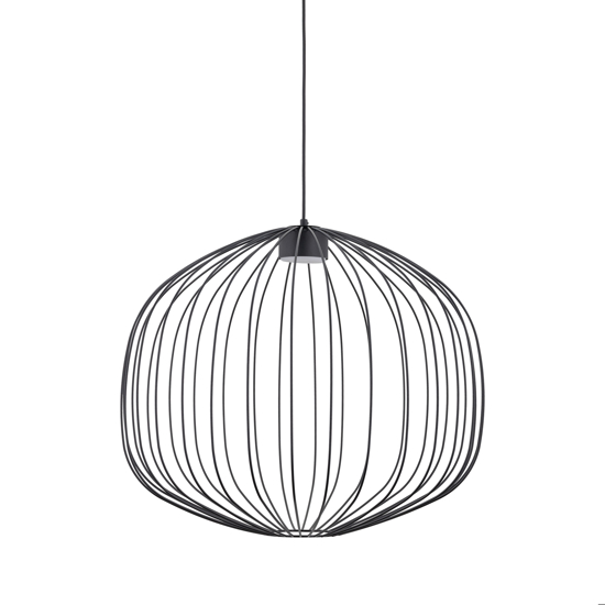 Lampadario a sospensione sfera gabbia di metallo nero per soggiorno moderno